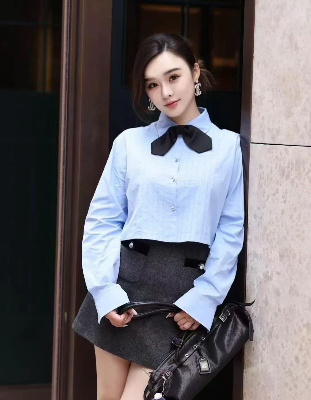 Elegant Two-Piece Wool Skirt Suits – Cropped Jacket and Mini Skirt
