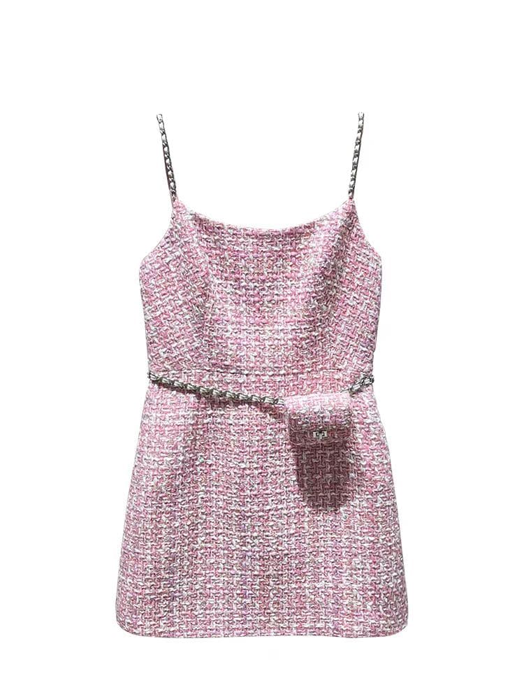 Womensdresse Pink Tweed Dress