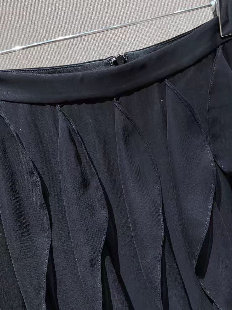 Womensdresse Black Ruffled Long Skirt