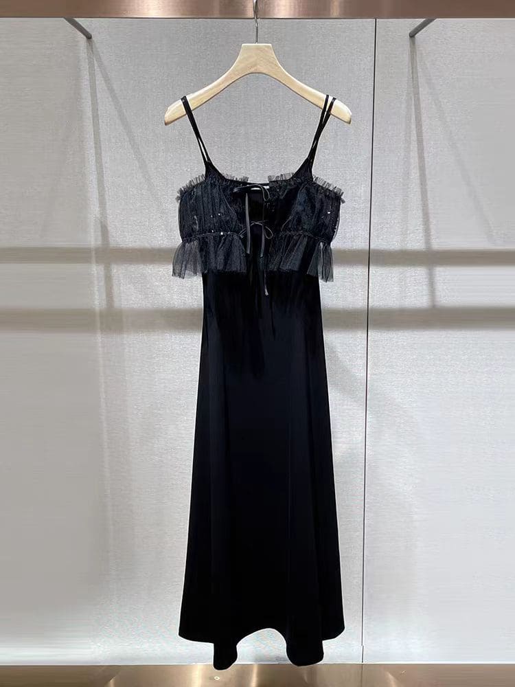 Womensdresse Black Spaghetti Strap Dress