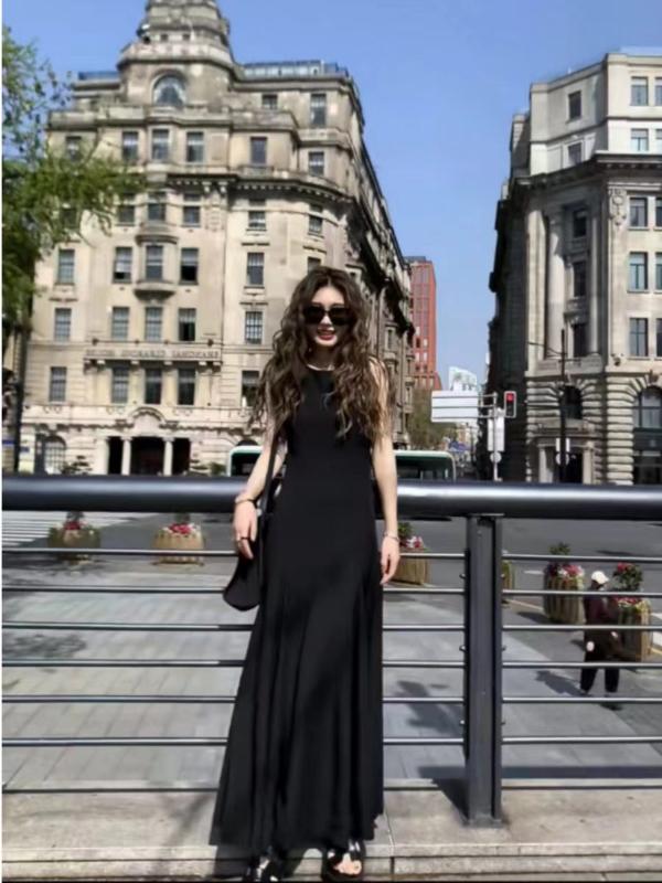 Slim Vest Sleeveless Long Dress